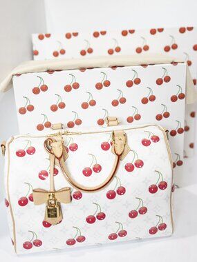 LOUIS VUITTON LV X TM Monogram Cerises Speedy Soft Bandouliere 30 - Cherry